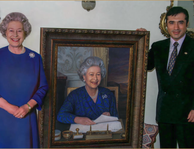 9 CON ISABEL II DE INGLATERRA Palacio de Buckingham 2003 Londres